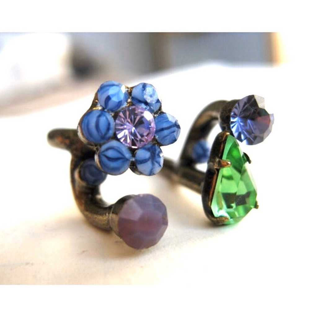Crystal Purple Flower Ring - image 4