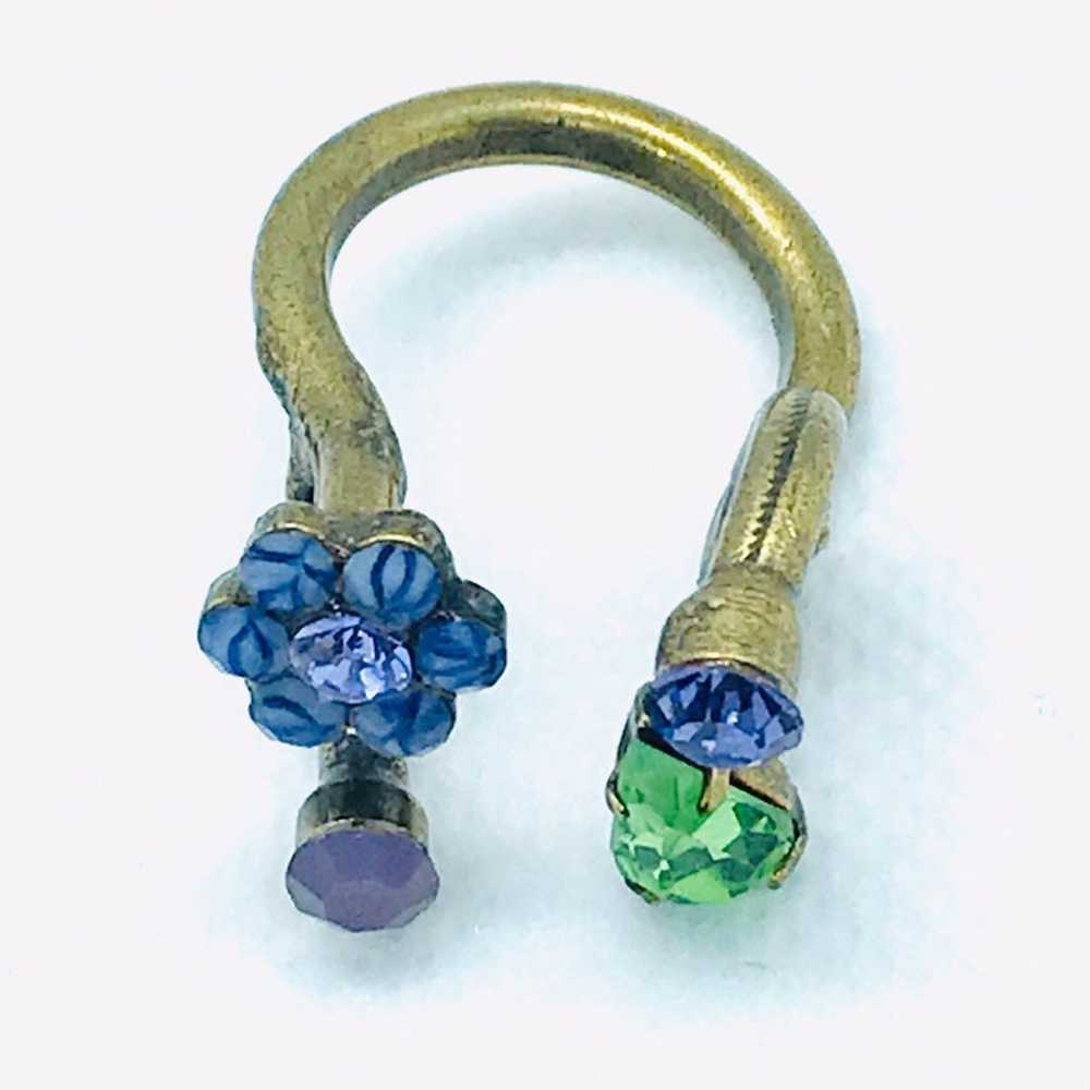 Crystal Purple Flower Ring - image 5