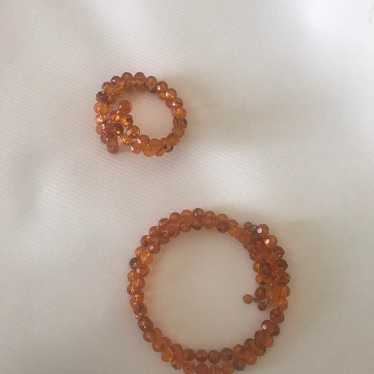 Vtg choker and bracklet topaz amber - image 1