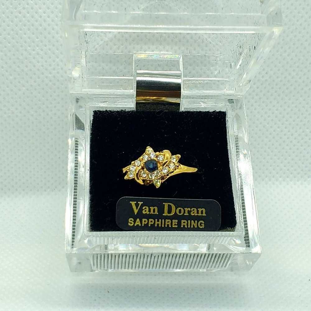 Van Doran Sapphire and CZ Vintage Ring - image 1