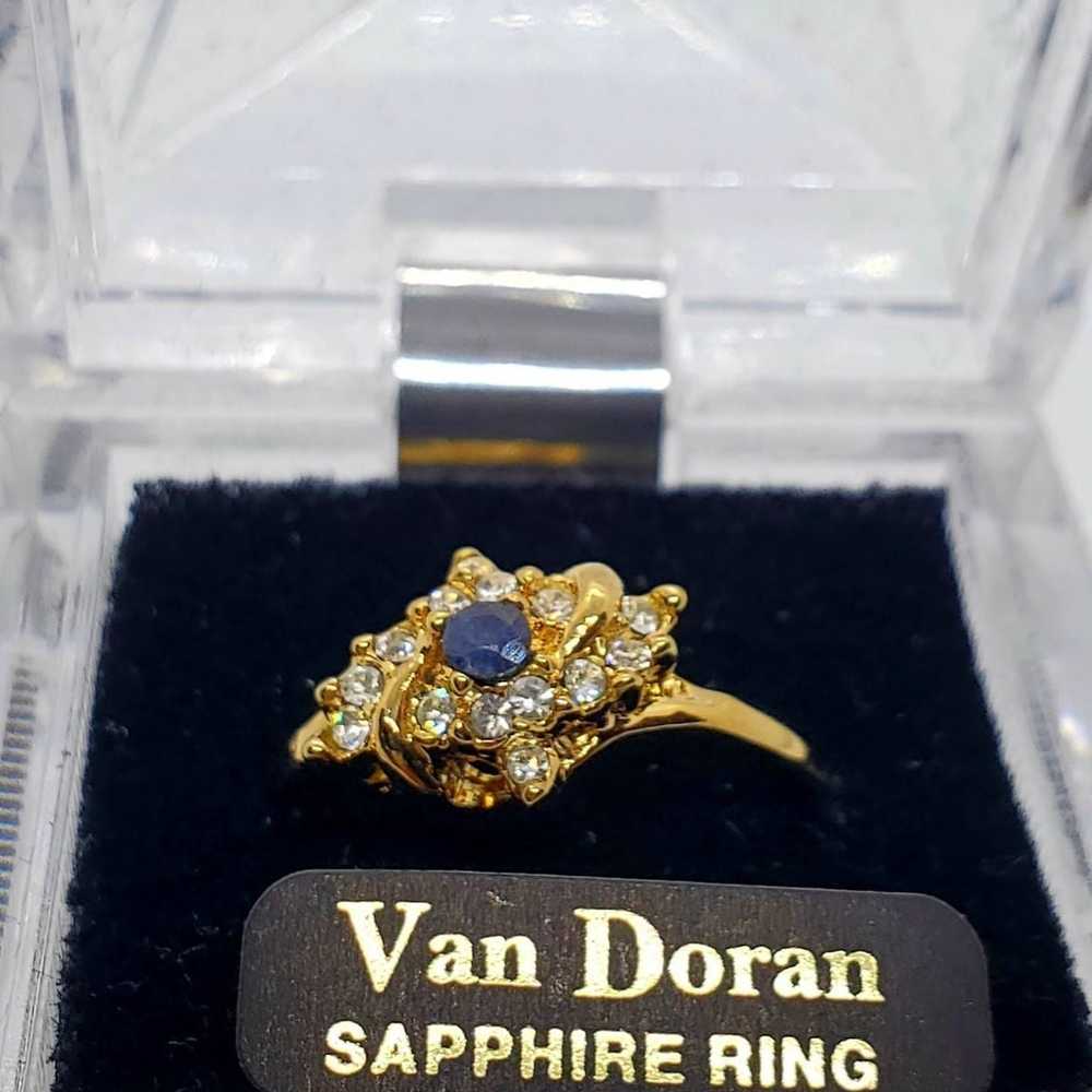 Van Doran Sapphire and CZ Vintage Ring - image 2