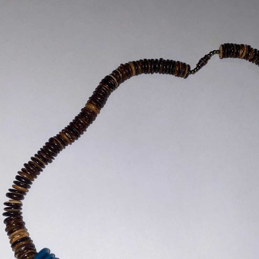 Vintage beaded wooden necklace - image 4