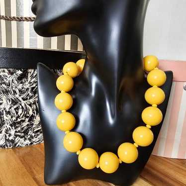 Vintage Beaded Bead Large Chunky Necklace  Bright… - image 1