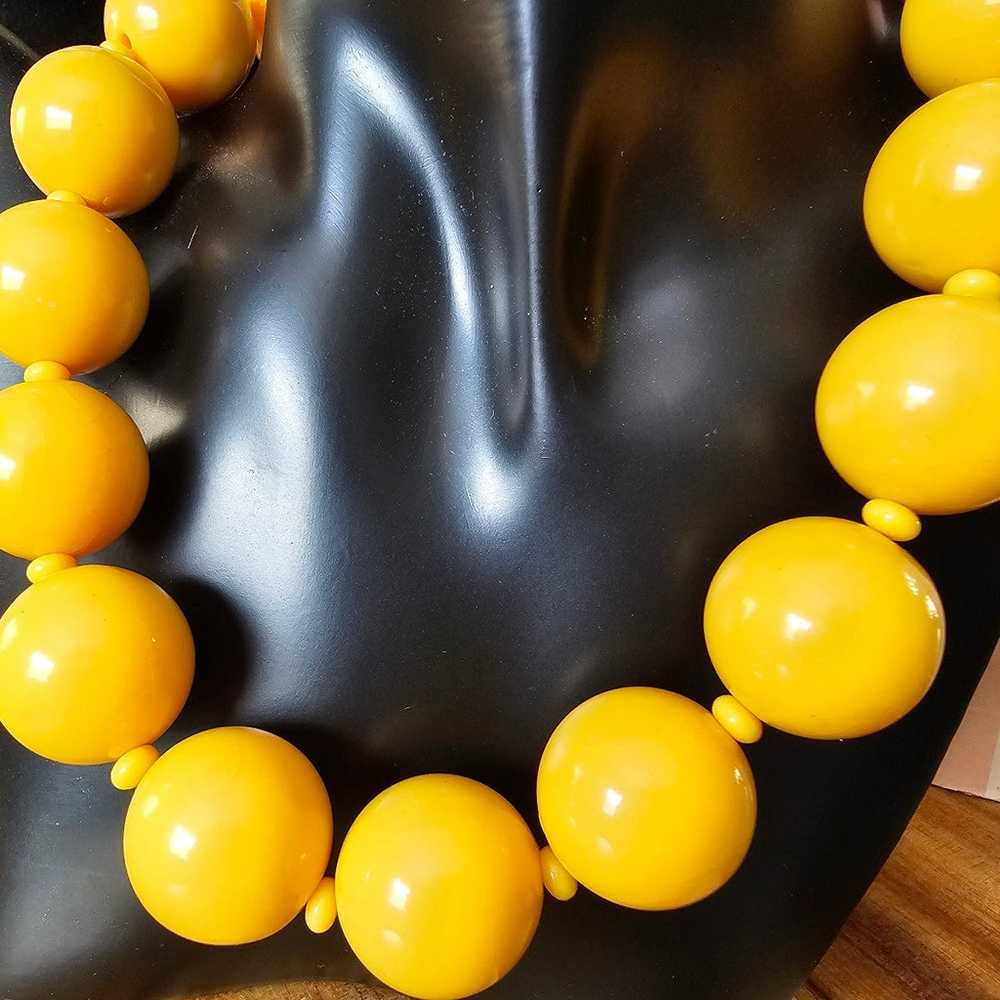 Vintage Beaded Bead Large Chunky Necklace  Bright… - image 2