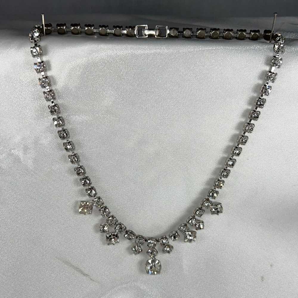 Vintage 15” Crystal Drop Choker. Necklace - image 2