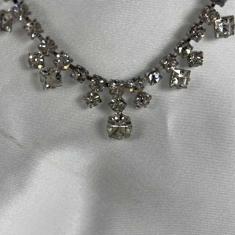 Vintage 15” Crystal Drop Choker. Necklace - image 4