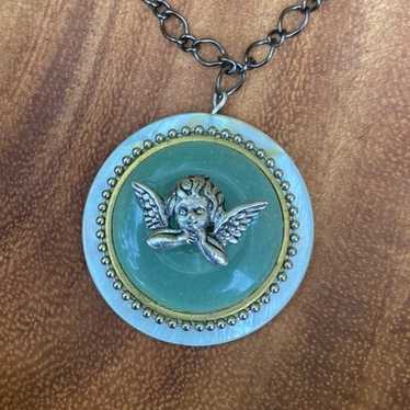 Vintage angel pendant on a chain - image 1