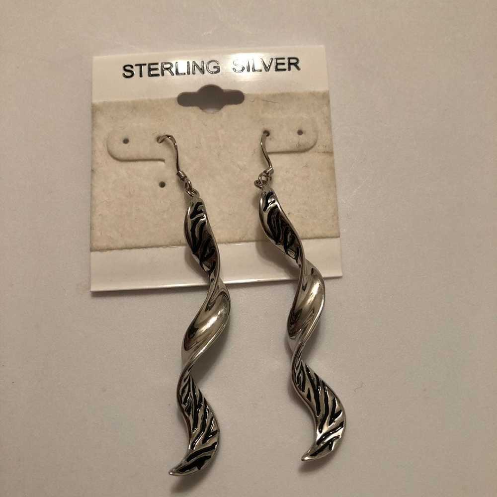 Vintage Silver Dangle Earrings - image 1