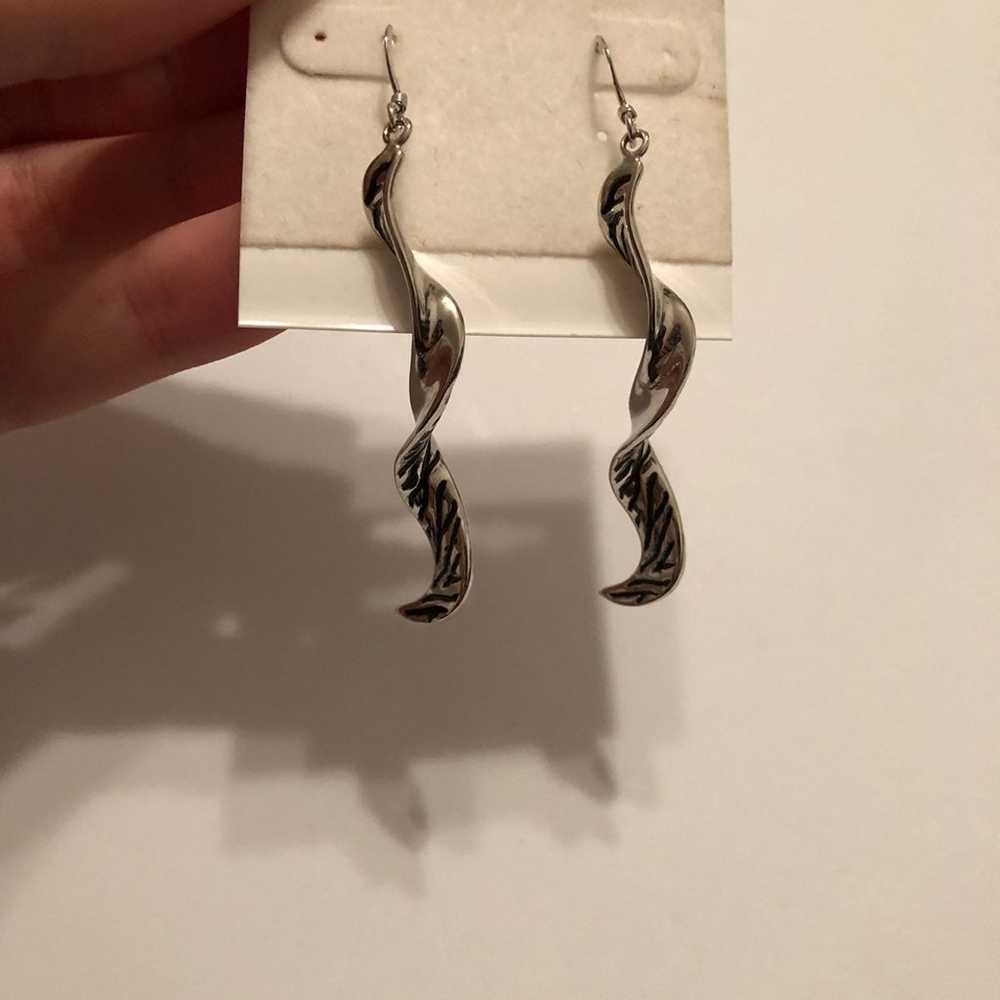 Vintage Silver Dangle Earrings - image 2