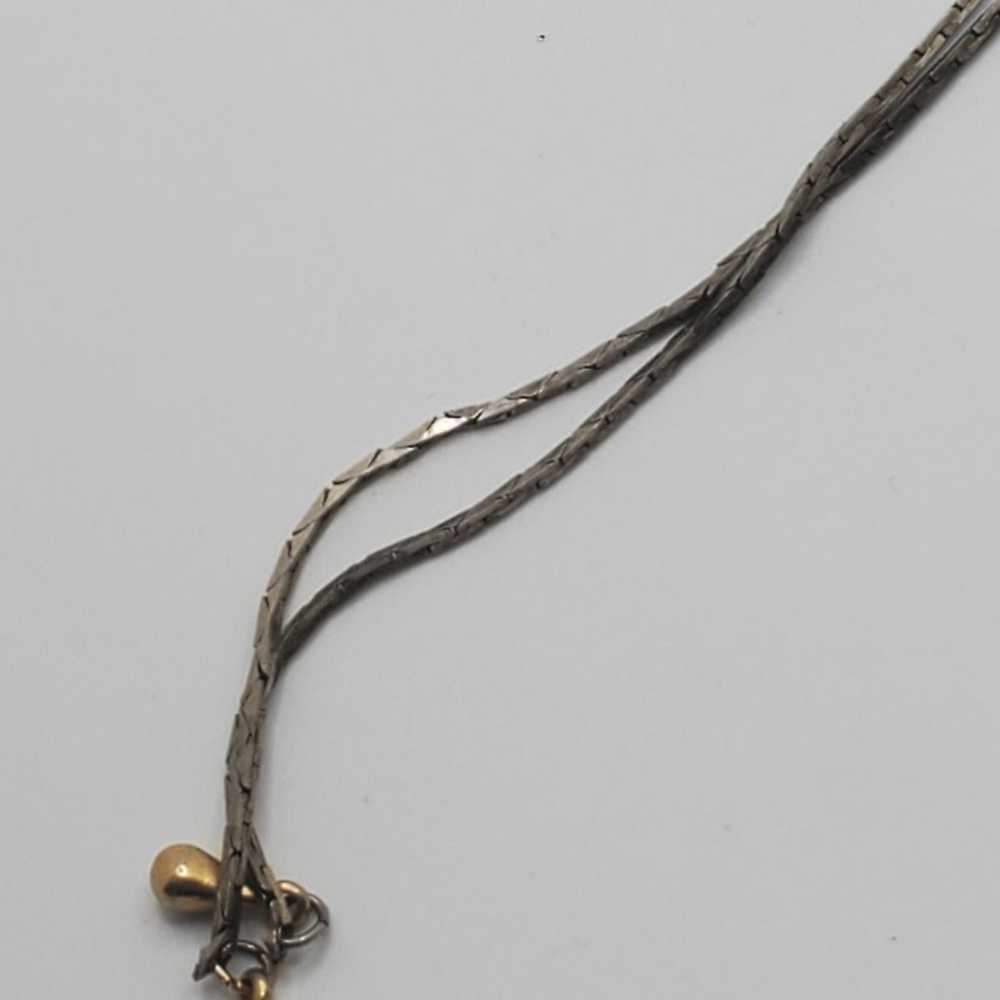 Vintage gold rose lariat necklace - image 4