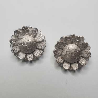 Silver flower clip ons by coro - image 1