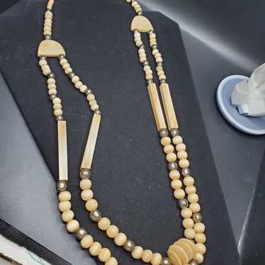 Vintage bovine/ bone necklace - image 1