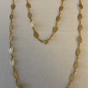Vintage Trifari goldtone filigree necklace.  New … - image 1