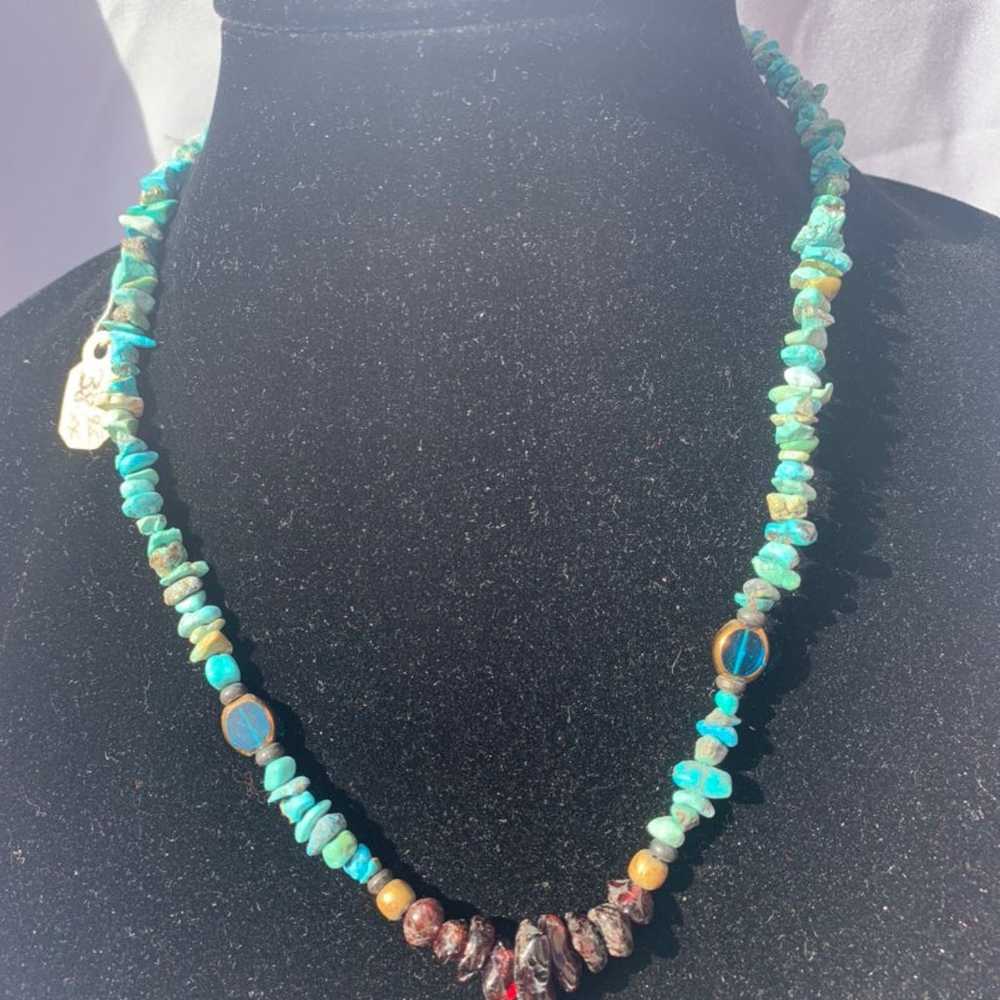 Handmade Iolite Jade Agate Necklace - image 4