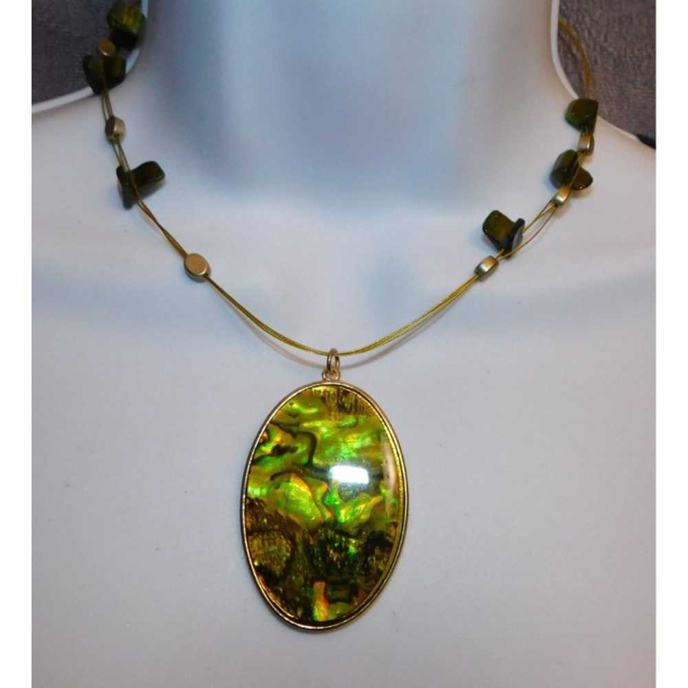 Green And Gold Shell Necklace - image 2