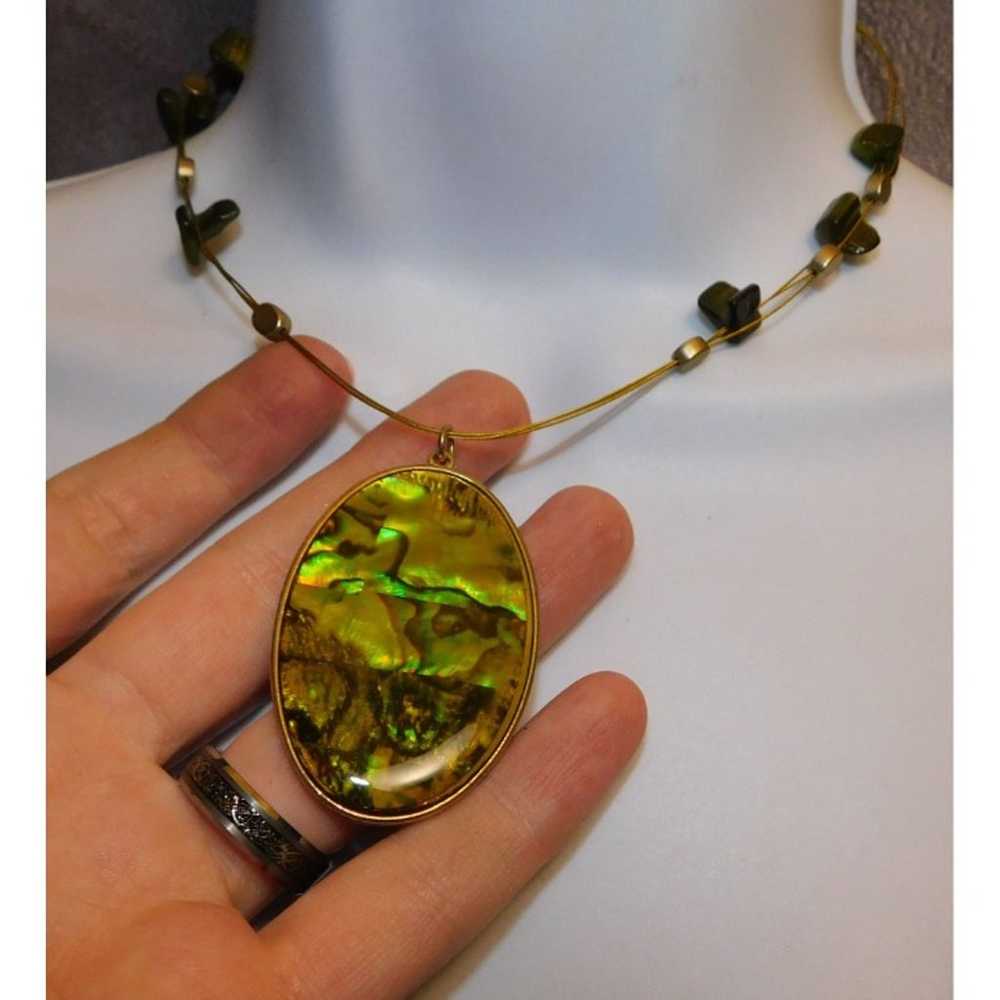 Green And Gold Shell Necklace - image 5