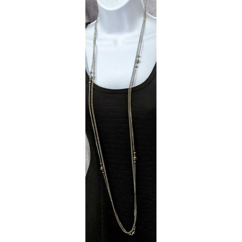 Long Silver Double Strand Necklace With Bead Acce… - image 7