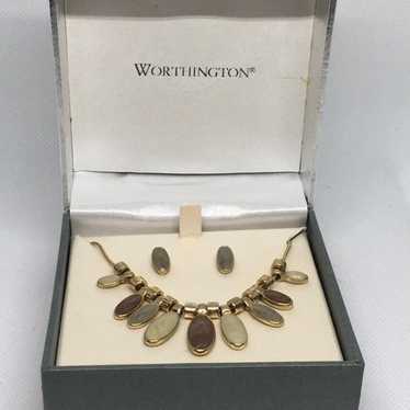 Worthington Vintage Demiparure Gemstone Necklace … - image 1