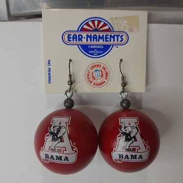 Vintage Alabama Crimson Tide Earrings Plastic Orn… - image 1
