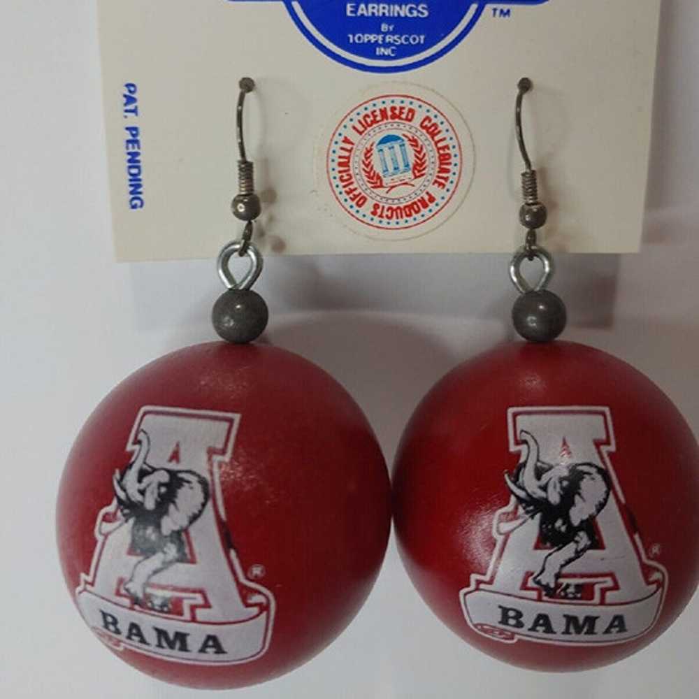 Vintage Alabama Crimson Tide Earrings Plastic Orn… - image 2
