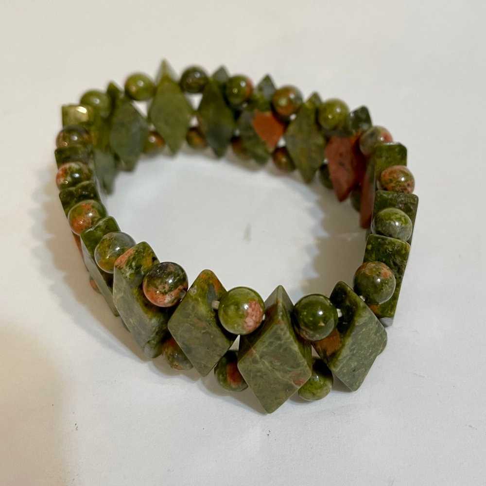 Vintage 1990s Green and Red Onyx Womens Bracelet … - image 2