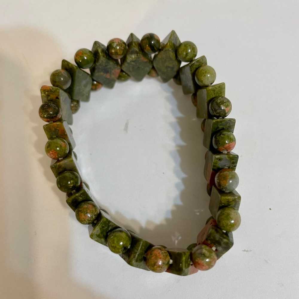 Vintage 1990s Green and Red Onyx Womens Bracelet … - image 4