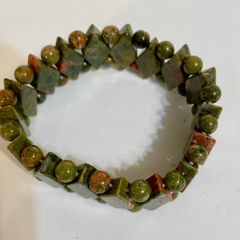 Vintage 1990s Green and Red Onyx Womens Bracelet … - image 5