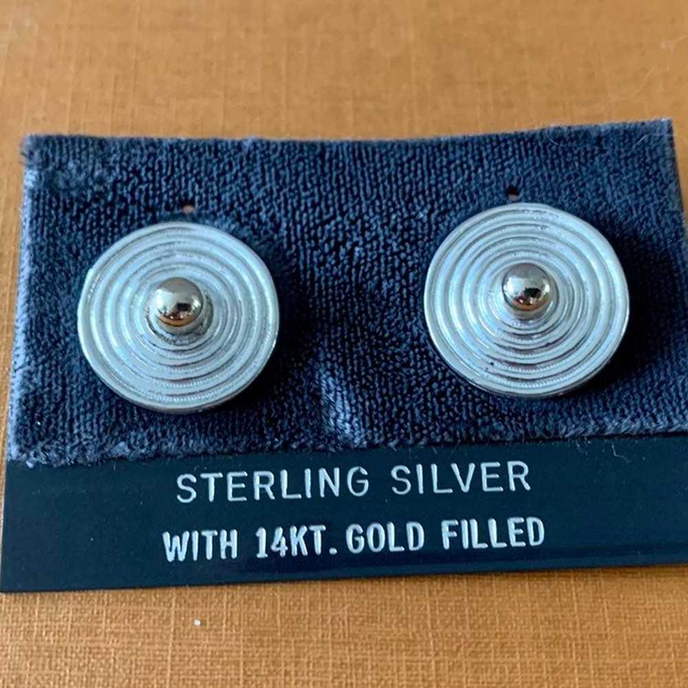 Vintage Sterling Silver With 14 KT Gold Filled Ea… - image 1