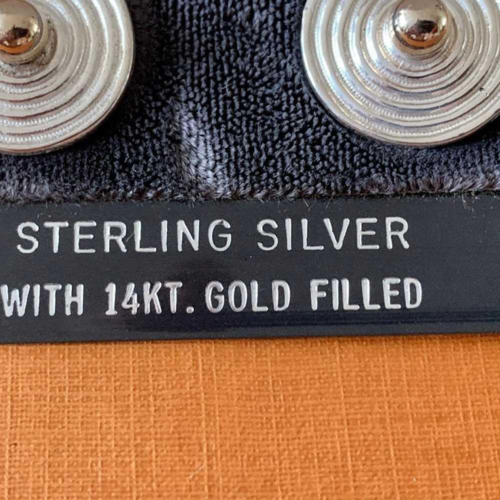 Vintage Sterling Silver With 14 KT Gold Filled Ea… - image 2