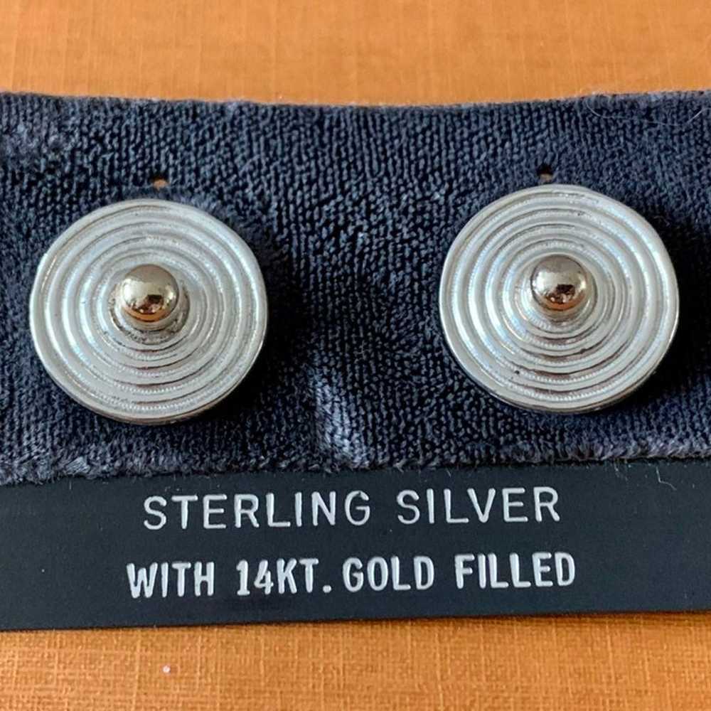 Vintage Sterling Silver With 14 KT Gold Filled Ea… - image 7