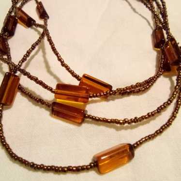 Vintage Hand Crafted Glass Beaded Necklace - image 1