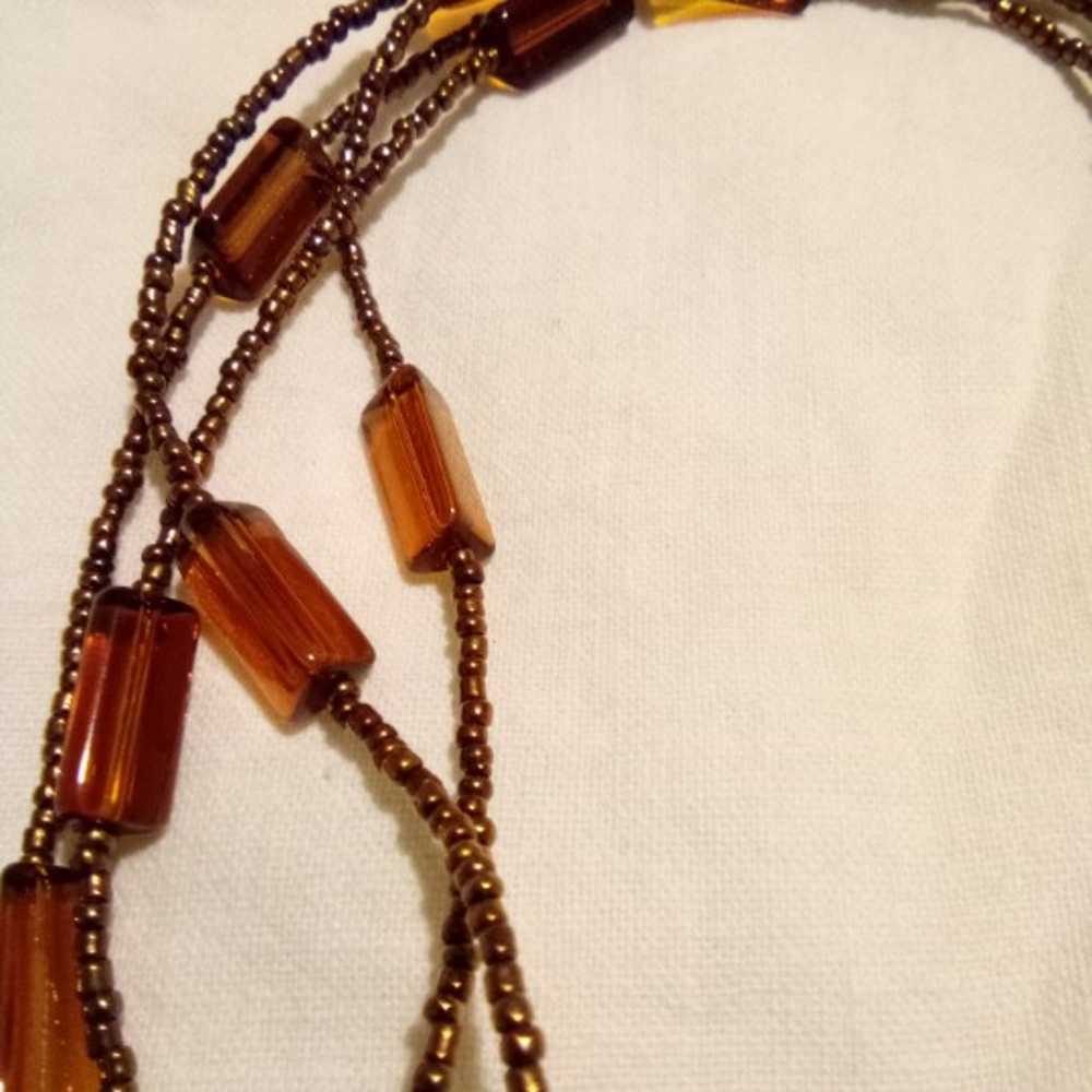 Vintage Hand Crafted Glass Beaded Necklace - image 2