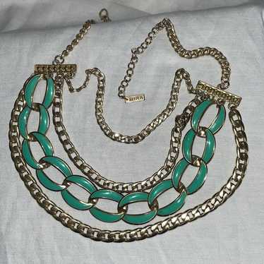 MIKA vintage necklace Gold tone statement jewelry - image 1