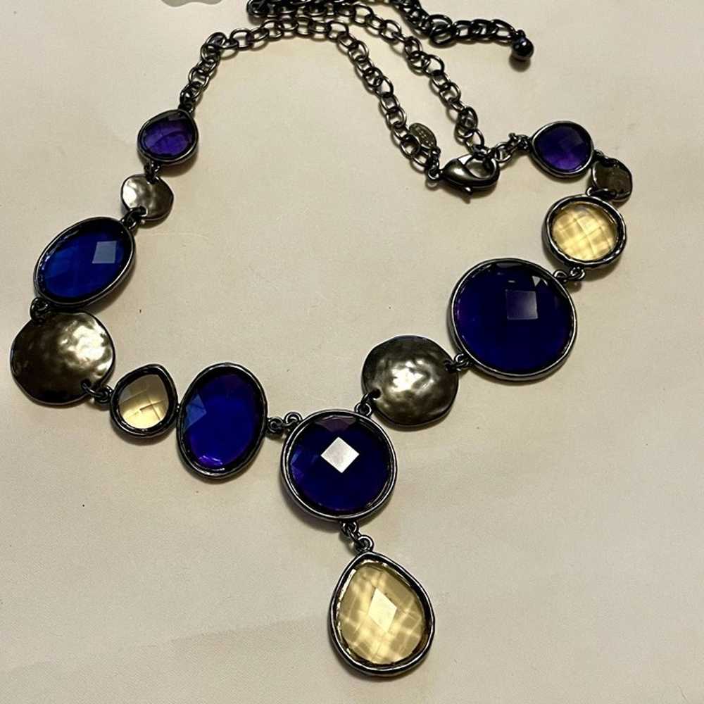 Vintage Chico's Artsy Faceted Glass Bead Necklace - image 1