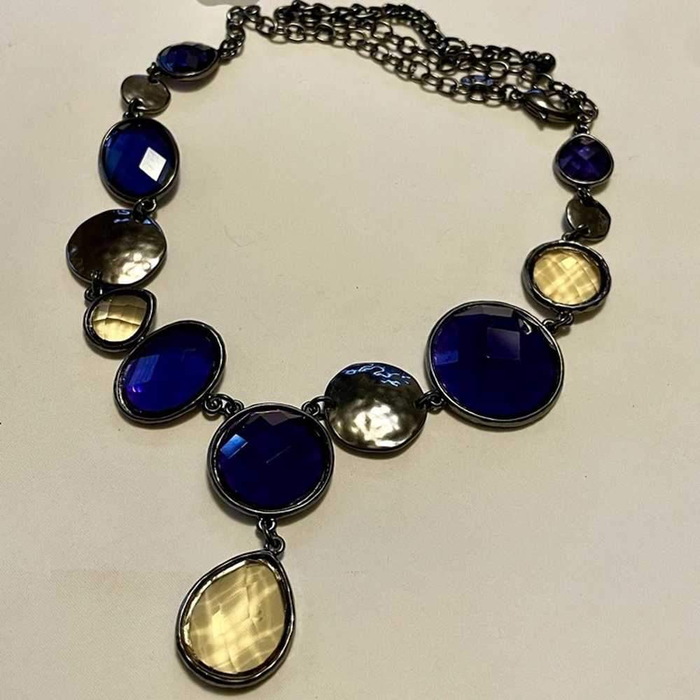 Vintage Chico's Artsy Faceted Glass Bead Necklace - image 3