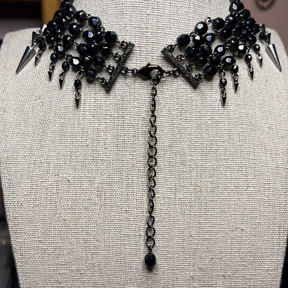 Renewed/up-cycled vintage Choker/faceted Black cr… - image 3