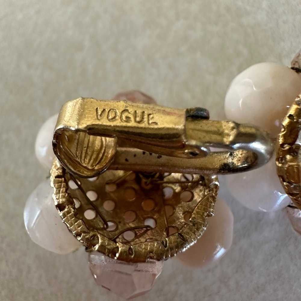 Vogue signed vintage 1950s MCM pale pink pearl be… - image 4