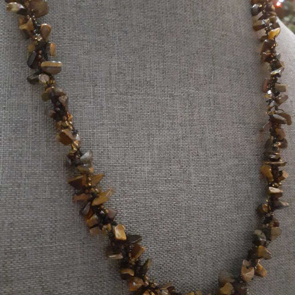 Tiger's eye multi Chipped gemstone necklace - image 3