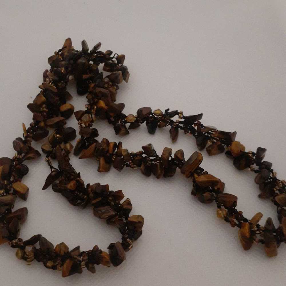 Tiger's eye multi Chipped gemstone necklace - image 5