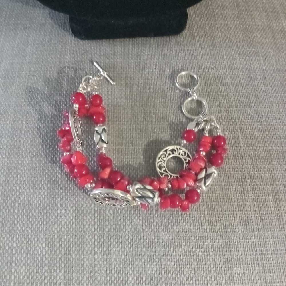 Vintage Red Coral Jewelry Set - image 3