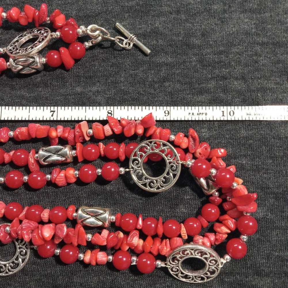 Vintage Red Coral Jewelry Set - image 6