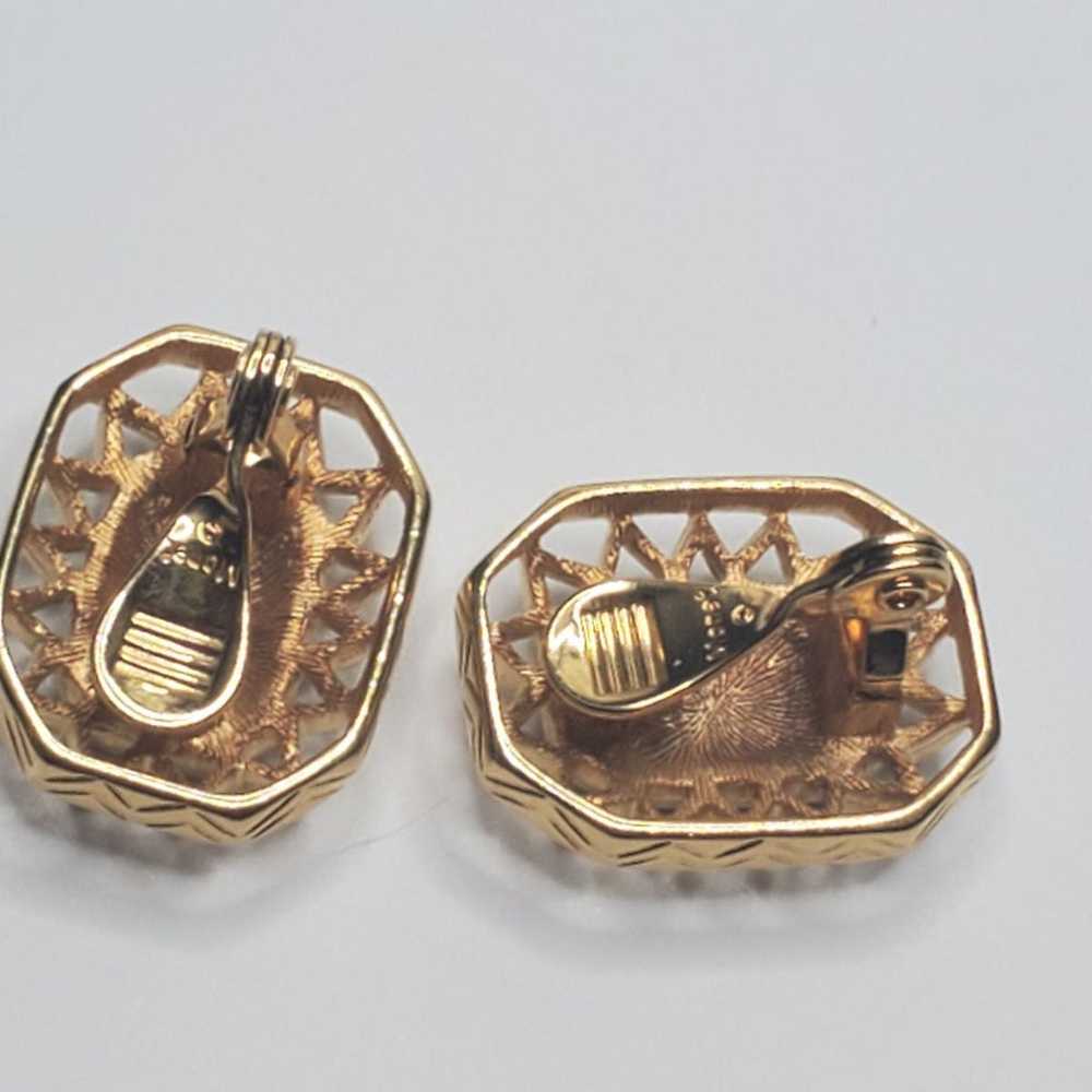 Vintage Monet gold clip on earrings - image 4