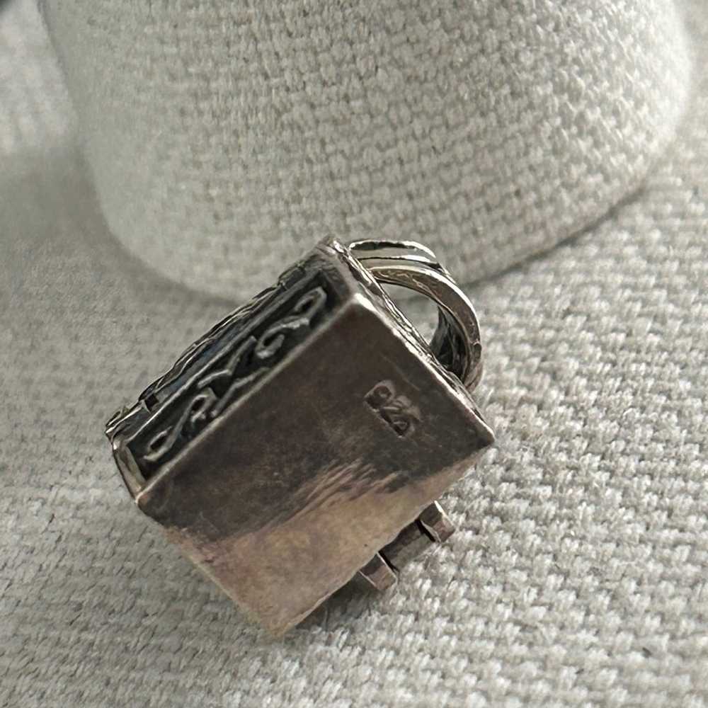 Vintage Sterling Silver Opening Treasure Chest Ch… - image 3