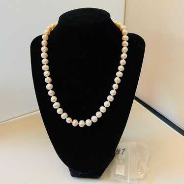 9mm White Circle Pearl Necklace