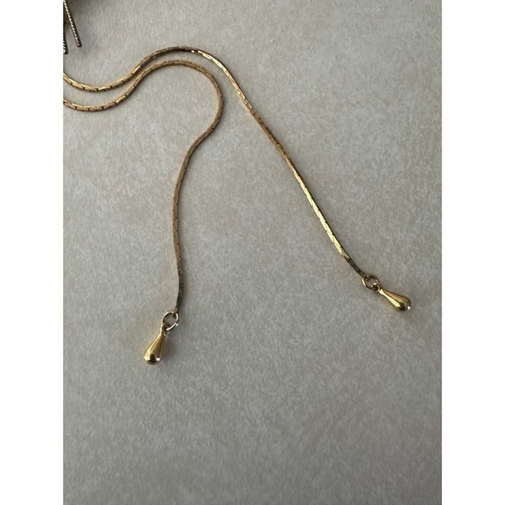 Vintage gold tone lariat y-shaped slider sliding … - image 3