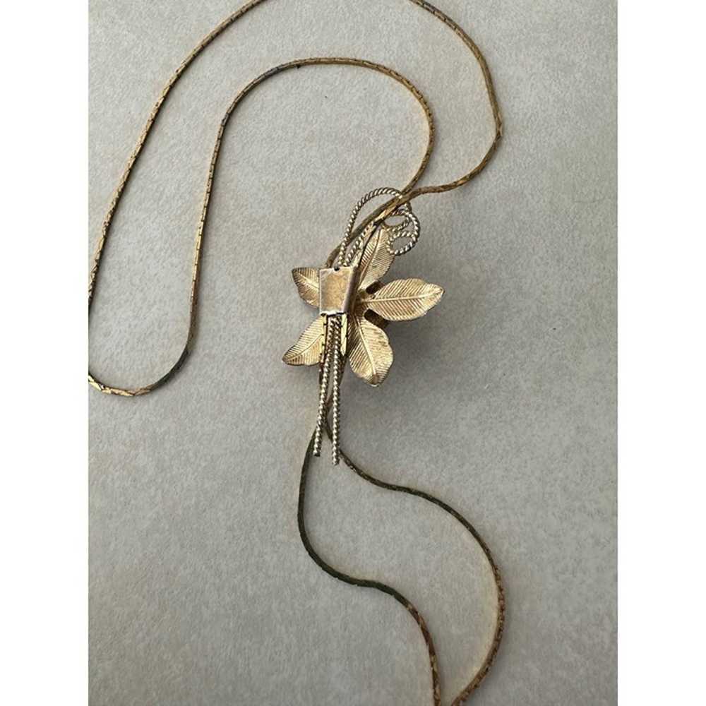 Vintage gold tone lariat y-shaped slider sliding … - image 5