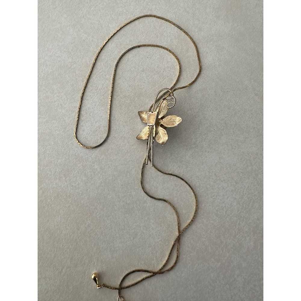 Vintage gold tone lariat y-shaped slider sliding … - image 6