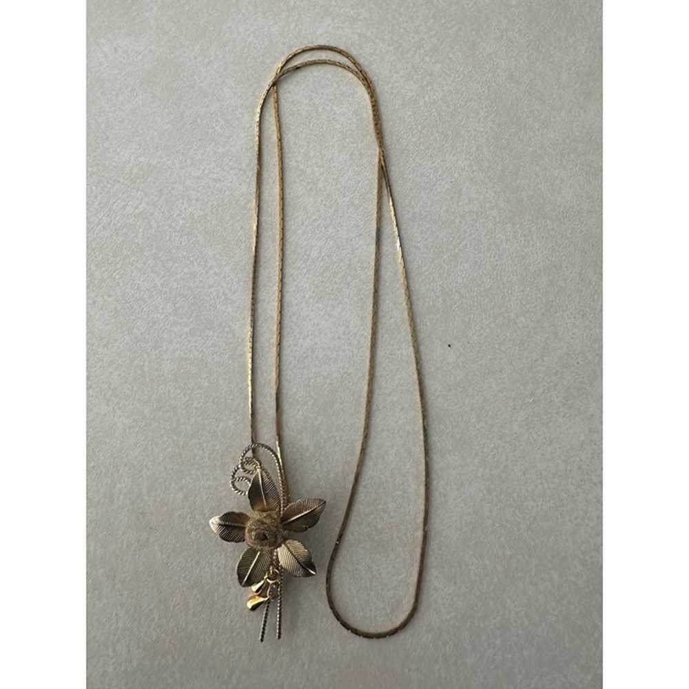 Vintage gold tone lariat y-shaped slider sliding … - image 8