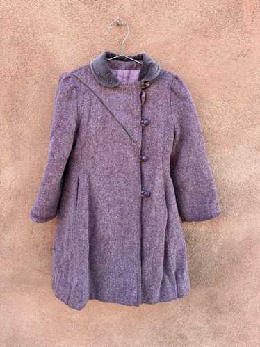 Raspberry Wool Child's Coat with Satin Lining - image 1