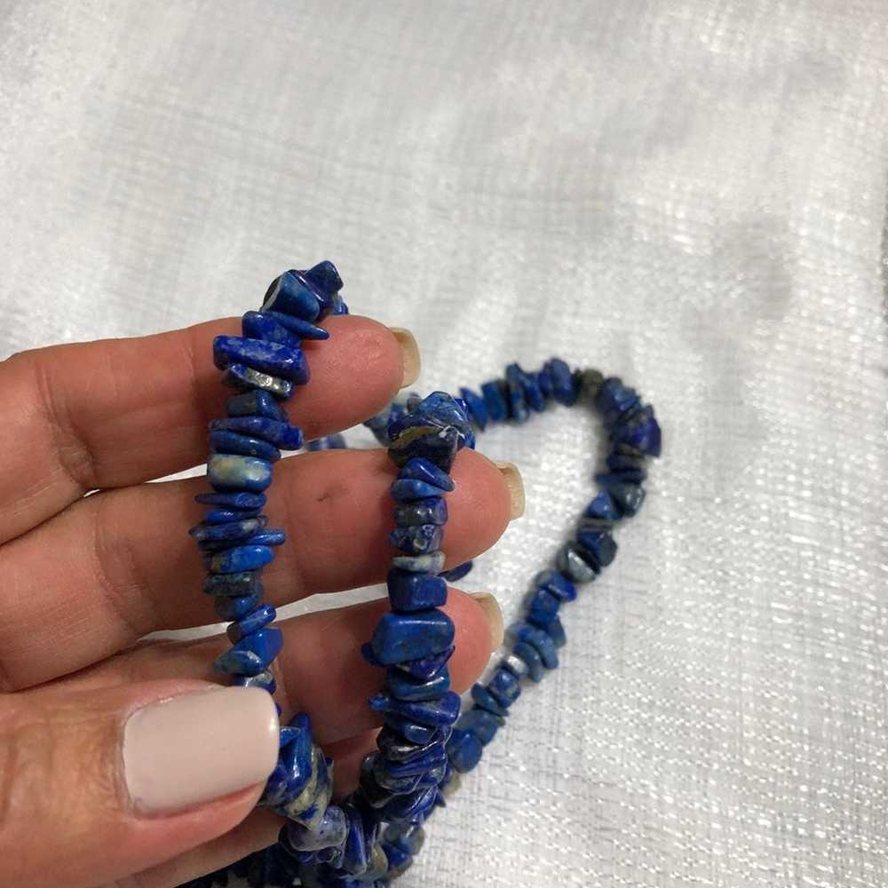 vintage Natural Lapis Lazuli string stra - image 3